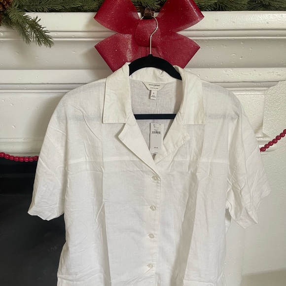 Banana Republic Linen Blend Collared Shirt Size Large - Picture 3 of 15